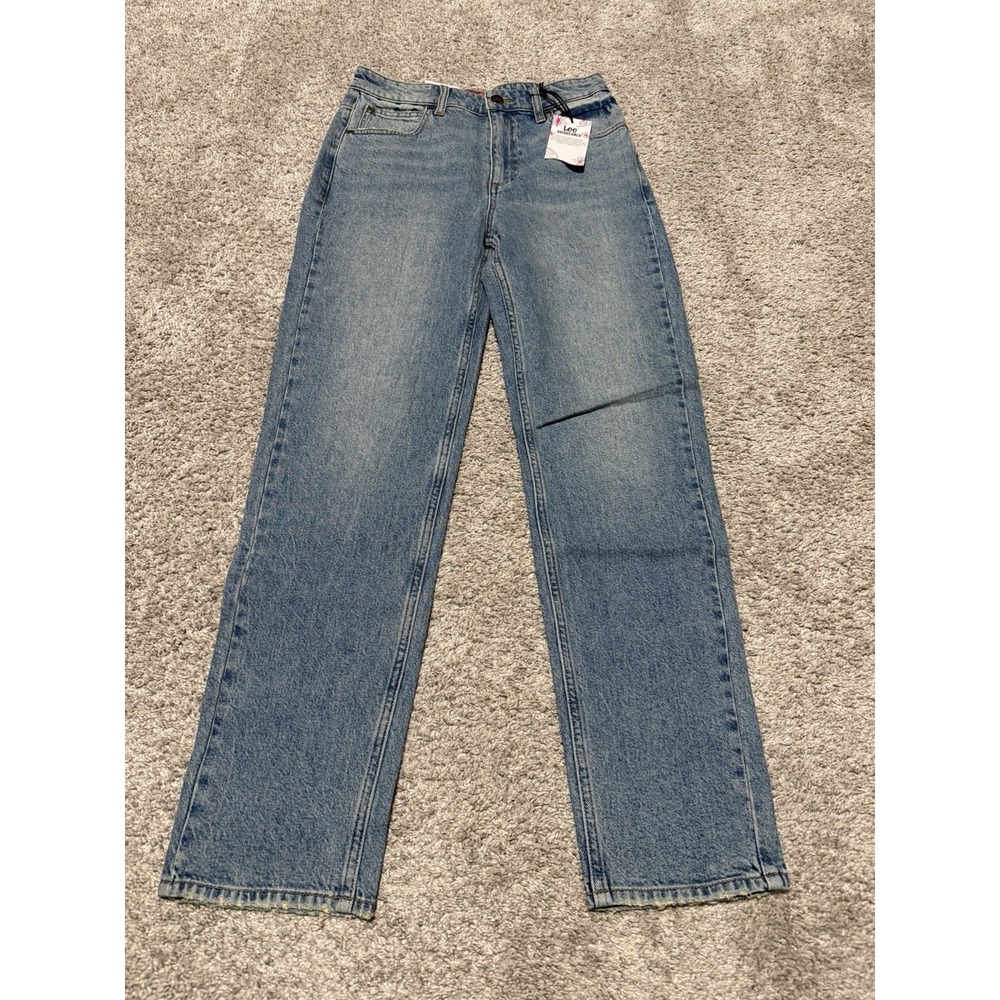 LEE DAYDREAMER High Rise Straight Leg Jeans Blue Size 27 NWT Y2K Retro Style Mom